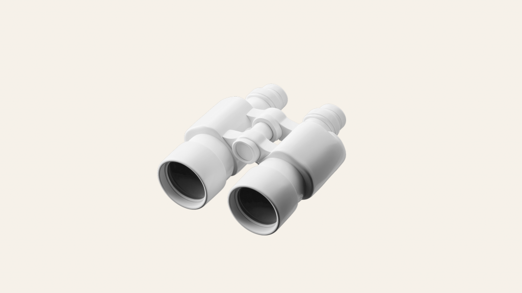 Illustration mit einem Fernglas